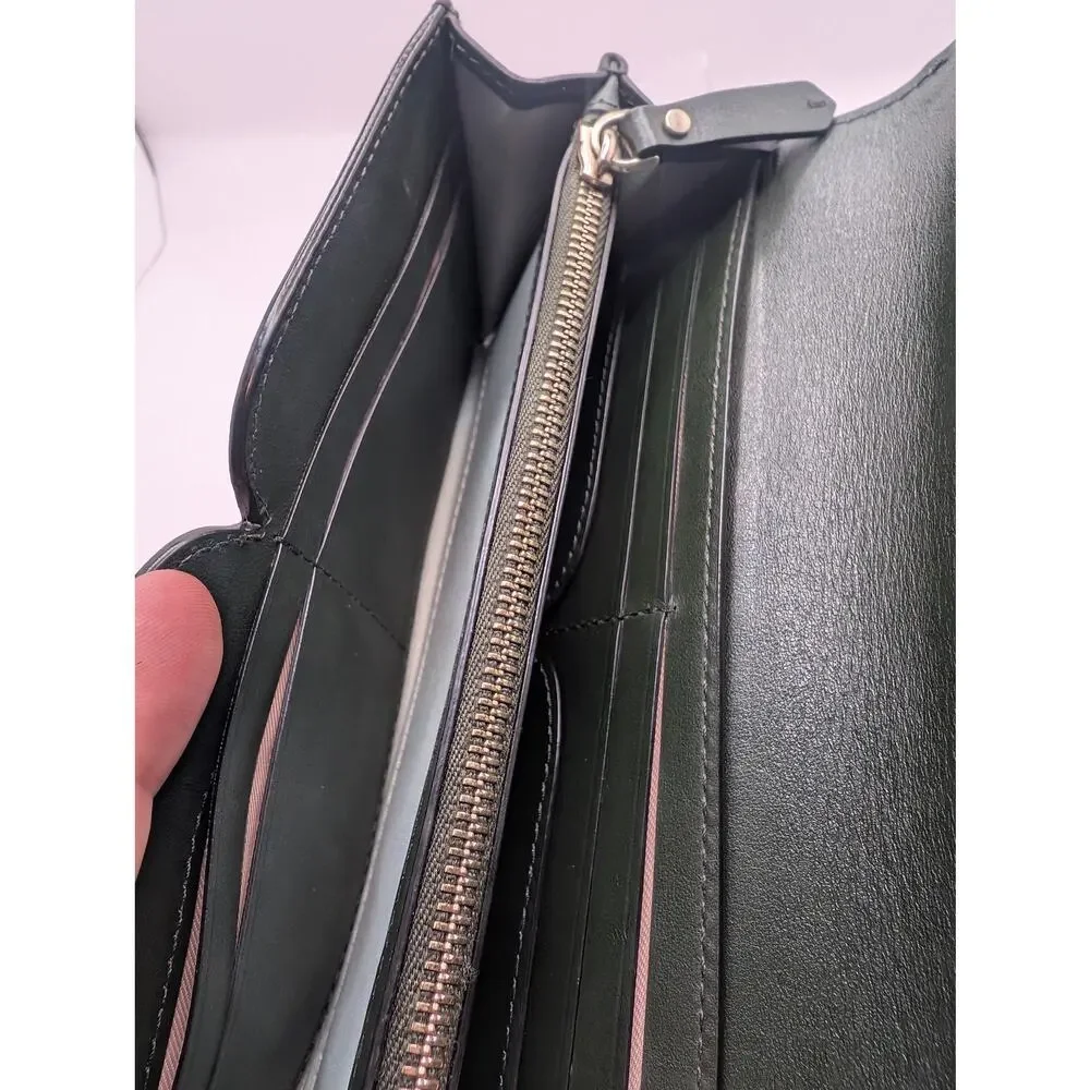 Authentic Kate Spade Black Twist Lock Trifold Wallet